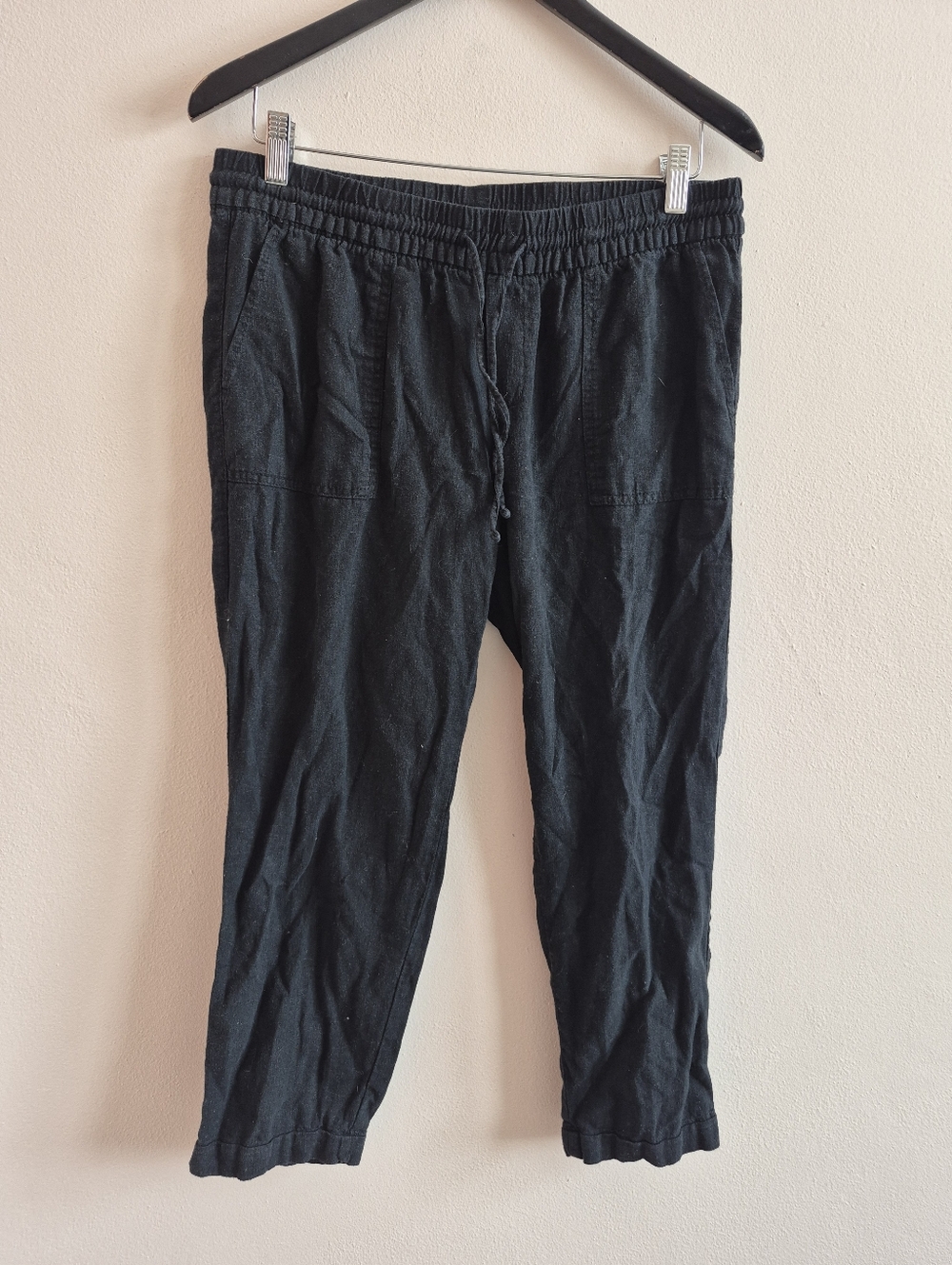 Casual Linen Blend Pants By Old Navy Womens Medium Black